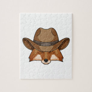 Puzzle Fox como Cowboy con Gorra