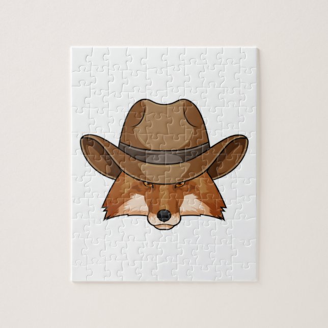 Puzzle Fox como Cowboy con Gorra (Vertical)