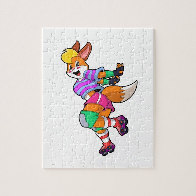Puzzle Fox como patinador en línea con patines en línea (Vertical)