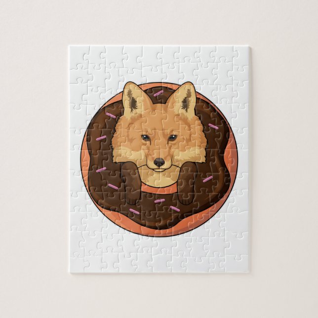 Puzzle Fox con Donut (Vertical)