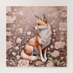 Puzzle Fox con floral rosada de ensueño