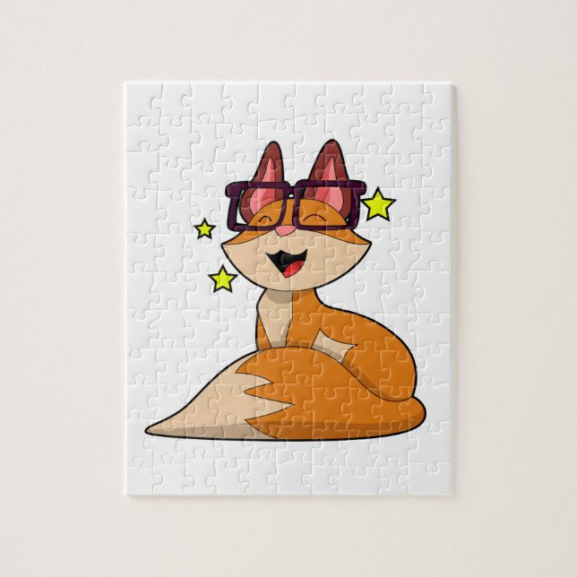 Puzzle Fox con gafas (Vertical)
