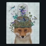Puzzle Fox con mariposa Bell Jar<br><div class="desc">Fox con mariposa Bell Jar de Fab Funky. Presenta un zorro con mariposas y pájaros sobre su cabeza. | 191923D</div>