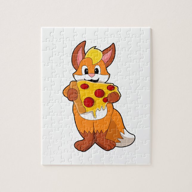 Puzzle Fox con pizza (Vertical)