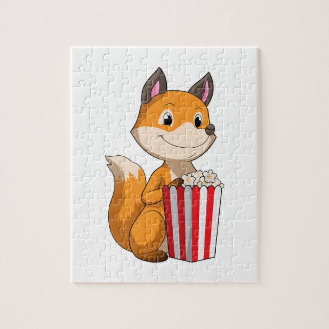 Puzzle Fox con Popcorn (Vertical)