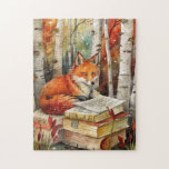 Puzzle Fox de cosecha rústica: libros Woodland otoño<br><div class="desc">Trae un toque de magia de los bosques a tu mesa con este rompecabezas de 11"x14" con 252 piezas. El diseño, encantador, muestra a un zorro rojo sabio entre los abedules, con una pila de libros a su lado, rodeado de ricos colores otoñales. Perfecto para noches acogedoras, noches de juegos...</div>