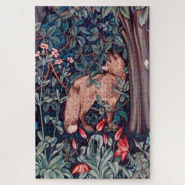 Puzzle Fox en el bosque, William Morris (Vertical)