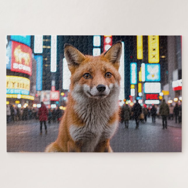 Puzzle Fox en Times Square (Horizontal)