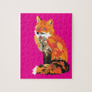 Puzzle Fox enrrollado en rosa