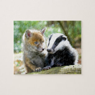 Puzzle Foxcub y Badger Cute!