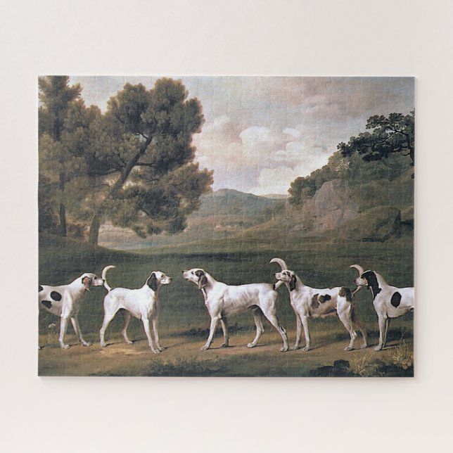 Puzzle Foxhounds in an English Landscape (George Stubbs) (Horizontal)