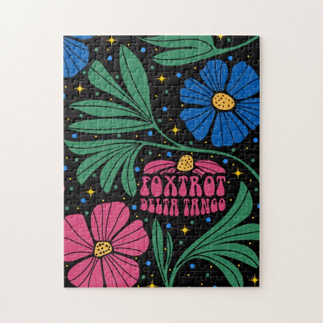 Puzzle Foxtrot Delta Tango Flower Boho (Vertical)