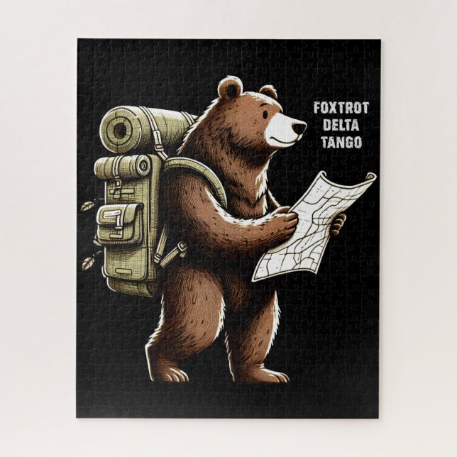 Puzzle Foxtrot Delta Tango Funny Bear (Vertical)