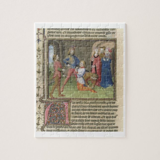 Puzzle Fr.120 f.522v el Knighting de Lancelot del ' (Vertical)
