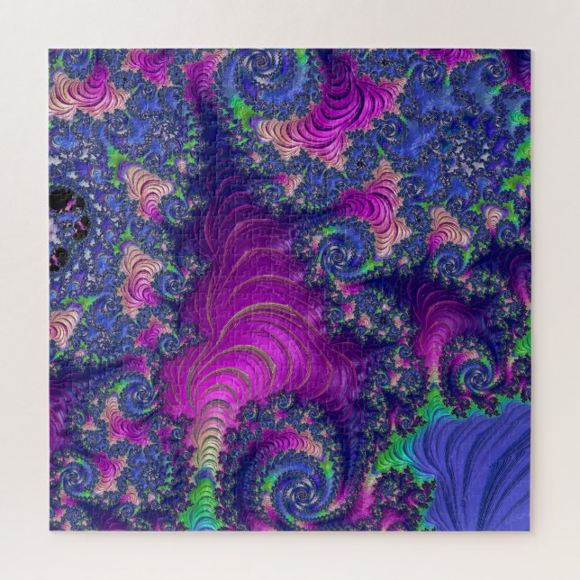 Puzzle Fractal arcoiris colorido de Boho Jewel Tone Tripp (Vertical)