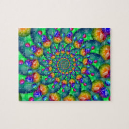 Puzzle Fractal de Bokeh de la turquesa del arco iris