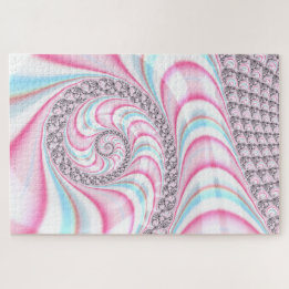 Puzzle Fractal de espiral de caña azul pastel