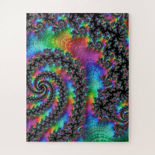 Puzzle Fractal del arcoiris psicodélico (Vertical)