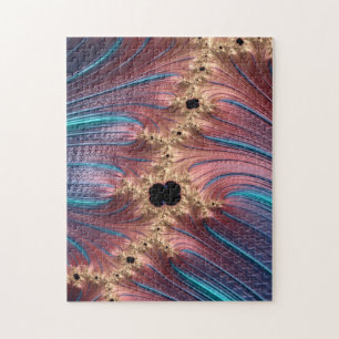Puzzle Fractal Mandelbrot   Azul turquesa y oro Rosa