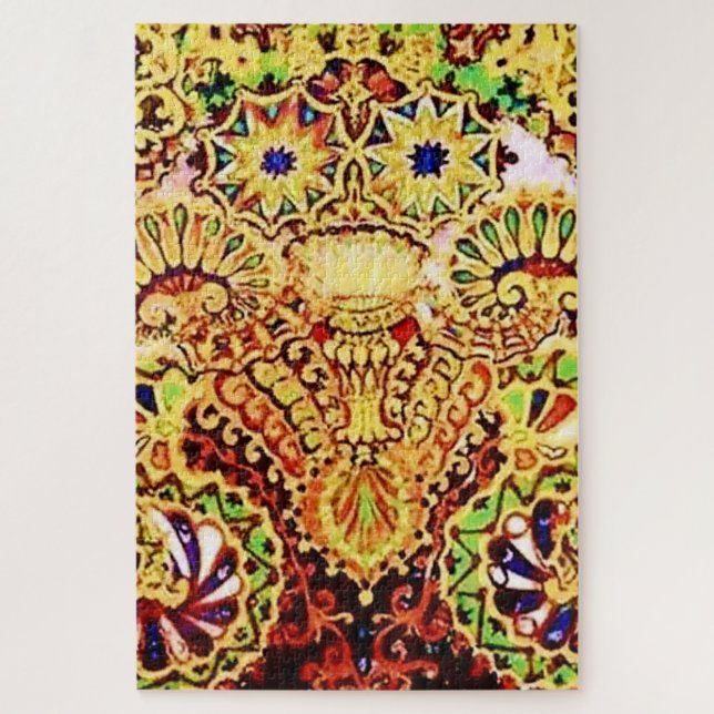 Puzzle “Fractal Psychedelic Cat” by Louis Wain (Vertical)