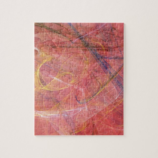 Puzzle Fractal rojo abstracto (Vertical)