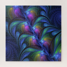 Fractal verde rosa azul luminoso colorido abstract
