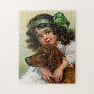 Puzzle Frances Brundage: Chica con el perro