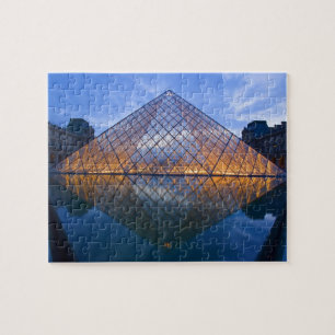 Puzzle Francia, París. El Louvre al anochecer. Crédito