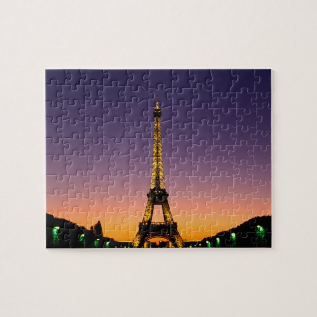 Puzzle Francia, París, Torre Eiffel al atardecer. (Horizontal)