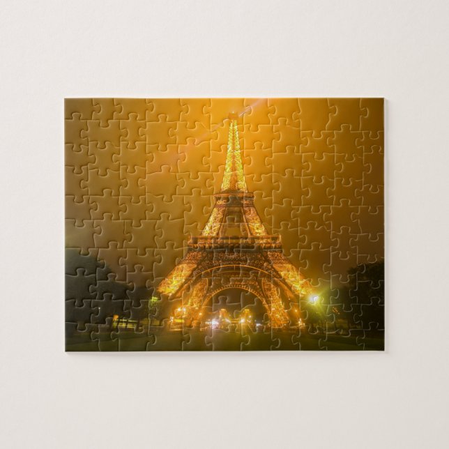 Puzzle Francia, París. Torre Eiffel iluminada a las 3 (Horizontal)
