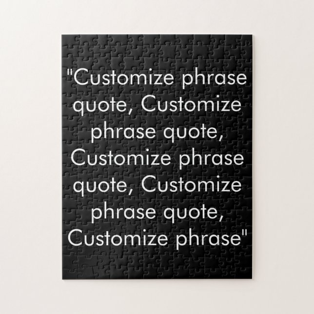 Puzzle frase personalizar cita elegante blanco negro (Vertical)