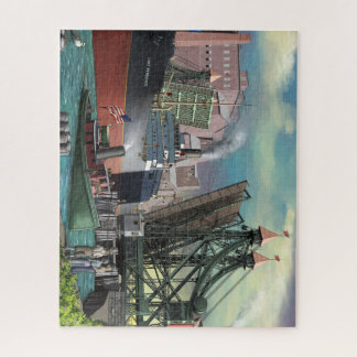 Puzzle Freighter de los Grandes Lagos cruza por el Búfalo