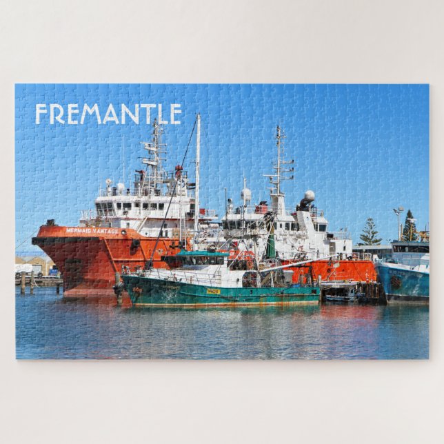Puzzle Fremantle: naves de suministro y barco de pesca, A (Horizontal)