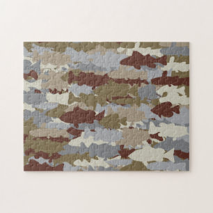 Puzzle Frenesí de Peces Camuflaje Marrón