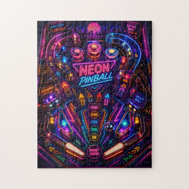 Puzzle Frenesí de Pinball de Neón: Frenesí Retro de Arcad (Vertical)