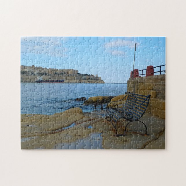 Puzzle Frente Al Agua La Valeta Malta. (Horizontal)