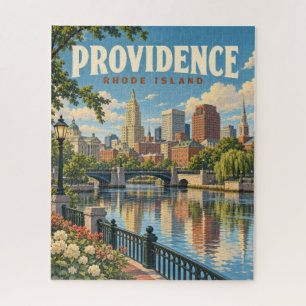 Puzzle Frente al río Vintage Providence Rhode Island