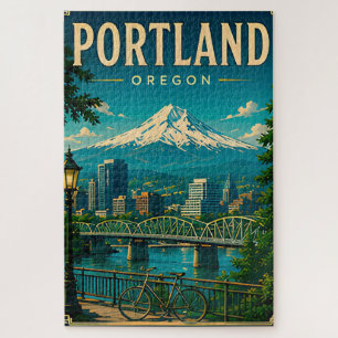 Puzzle Frente fluvial y puentes de Portland