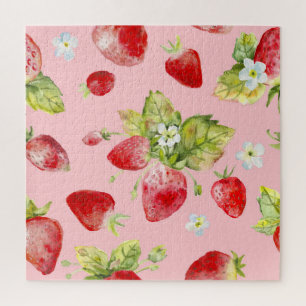 Puzzle Fresas acuáticas, sin costuras, con un patrón frut