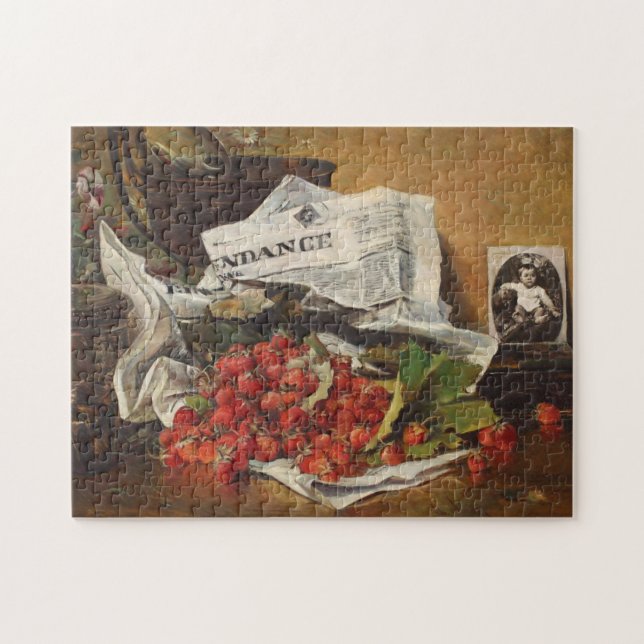 Puzzle Fresas añaden frutos de la primavera al periódico (Horizontal)