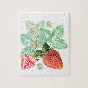 Puzzle Fresas, bayas, rojas, frescas, maduras, dulces,