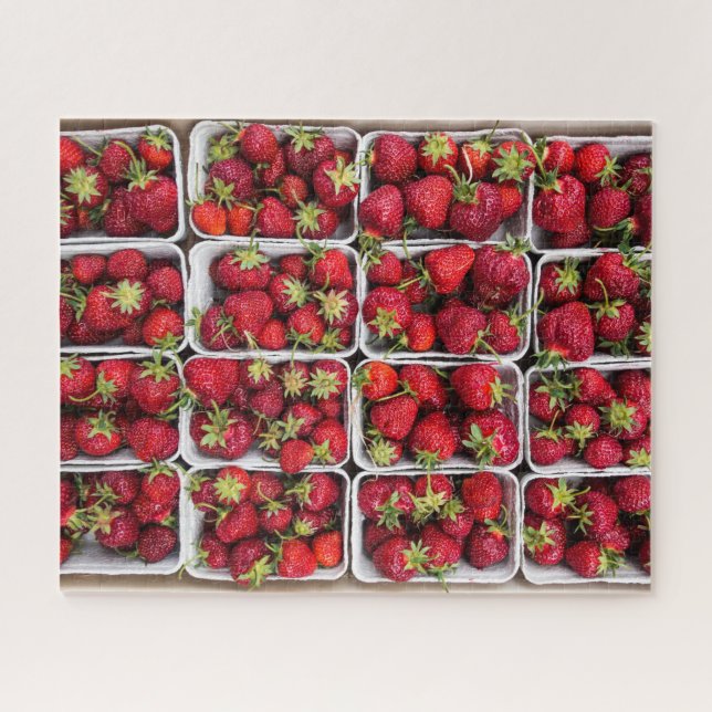 Puzzle Fresas en el mercado de granjeros en contenedores (Horizontal)