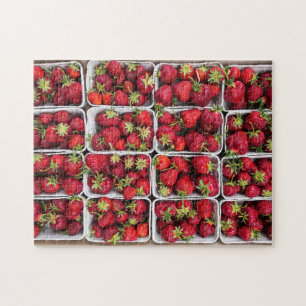 Puzzle Fresas en el mercado de granjeros en contenedores
