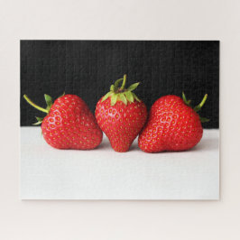 Puzzle Fresas en negro sobre blanco 16x20 520pc jpcna