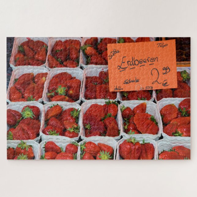 Puzzle Fresas - Erdbeeren - Mercado de Munich - 20x30 (Horizontal)