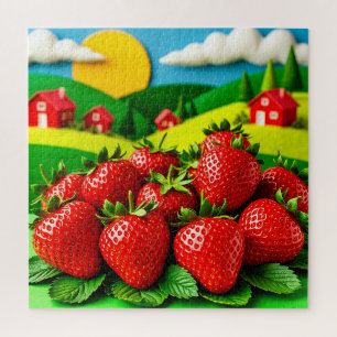 Puzzle Fresas Frescas Exhibidas en Greenfield