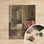 Puzzle Fresco del invernadero | Jessica Hayllar<br><div class="desc">Fresco del Greenhouse de la artista y pintora británica Jessica Hayllar. El bonito cuadro de arte representa un decorado en el que reina la calma con una bonita disposición floral rosa en un jarrón. Utilice las herramientas de diseño para agregar texto personalizado o personalizar la imagen.</div>