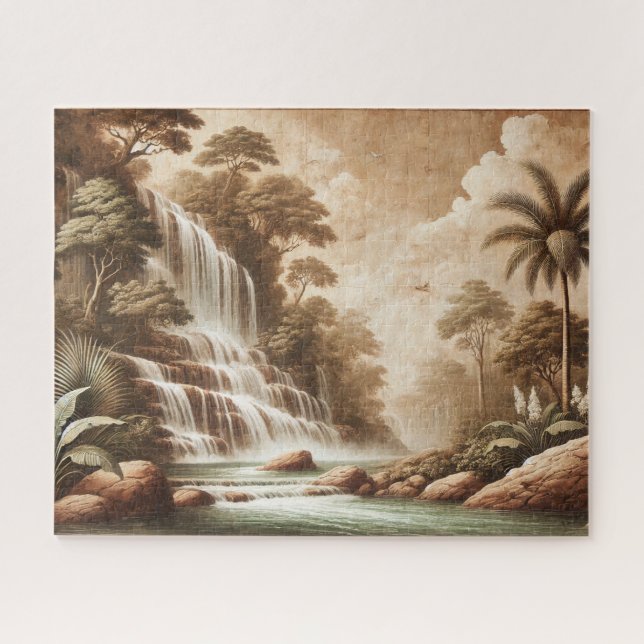 PUZZLE "FRESCO WATERFALL" JIGSAW PUZZLE– LANDSCAPE SERIES (Horizontal)