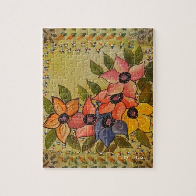 Puzzle Frida Kahlo Pintó Flores (Vertical)