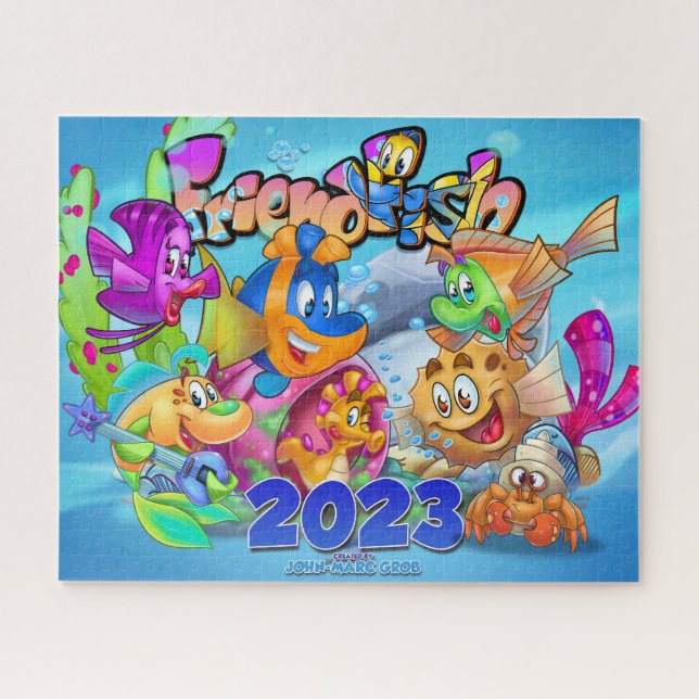 Puzzle FriendFish personalizado lindo (Horizontal)